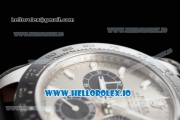 Rolex Cosmograph Daytona Clone Rolex 4130 Automatic Steel Case Grey Dial With Stick Markers Black Rubber Strap - 1:1 Original