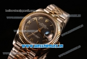 Rolex Datejust 37mm Swiss ETA 2836 Automatic Two Tone with Black Dial and Roman Markers