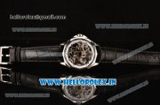 Corum Admiral's Cup Legend Asia 3086 Automatic Steel Case with Black Leather Strap Skeleton Dial and White Inner Bezel