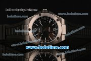 IWC Ingenieur Dual Time Swiss Valjoux 7750 Automatic Titanium Case with Black Dial and White Stick/Numeral Markers 1:1 Original