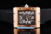 Richard Mille RM 005 Automatic Movement Rose Gold Case with Grey Dial and White Number Markers-Black Leather Strap