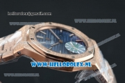 Audemars Piguet Royal Oak Swiss Quartz Rose Gold Case with Blue Dial and Rose Gold Bracelet (EF)