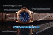 Panerai Luminor Submersible 1950 3 Days Automatic PAM 671 Clone P.9000 Automatic Bronzo Case with Blue Dial and Brown Leather Strap - 1:1 Original (KW)