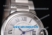 Cartier Ballon Bleu De Mideum Swiss Quartz Stainless Steel Case/Bracelet with White Dial and Roman Numeral Markers