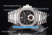 Patek Philippe Nautilus Clone PP 315 Automatic Stainless Steel Case/Bracelet with Black Dial and Steel Bezel (BP)