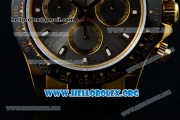 Rolex Daytona Chrono Clone Rolex 4130 Automatic Yellow Gold Case with Grey Dial Ceramic Bezel and Black Rubber Strap (EF)