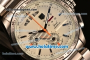 Tag Heuer Grand Carrera Calibre 36 Chrono Miyota Quartz Full Steel with White Dial and Silver Markers