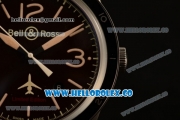 Bell&Ross BR 123 FALCON Miyota 9015 Automatic Steel Case with Brown Dial and Black Rubber Strap