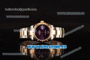 Rolex Datejust Asia 2813 Automatic Yellow Gold/Steel Case with Purple Dial Diamonds Bezel and Roman Numeral Markers (BP)