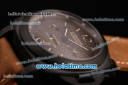 Panerai PAM 00365 Luminor 1950 Equation of Time Tourbillon Automatic PVD Case with Brown Dial an Brown Leather Bracelet