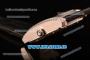 Cariter Tank MC Swiss ETA 2824 Automatic Steel Case with White Dial Diamonds Bezel and Roman Numeral Markers