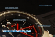 Ferrari California Chronograph Quartz Steel Case with Black Dial a Black Rubber Strapnd