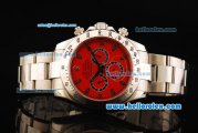 Rolex Daytona II Oyster Perpetual Automatic Movement Full Steel with Red Dial and Black Markers