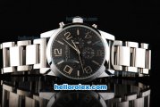 Montblanc Time Walker Automatic Movement Steel Case-Silver Numeral/Stick Markers with Black Dial and SS Strap