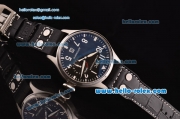 IWC Big Pilot ST25 Automatic Steel Case with Black Dial Numeral Markers and Black Leather Strap