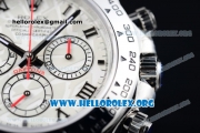Rolex Daytona Chrono Clone Rolex 4130 Automatic Steel Case with White Dial and Black Leather Strap (EF)