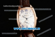 Breguet Heritage Asia Automatic Rose Gold Case White Dial With Roman Numeral Markers Brown Leather Strap