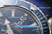 Omega Seamaster Planet Ocean 600 M Co-Axial Chrono Clone 9300 Automatic Steel Case with Blue Dial White Markers and Blue Rubber Strap - 1:1 Original (AT)