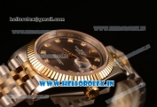 Rolex Datejust 37mm Swiss ETA 2836 Automatic Two Tone with Pink Dial and Diamonds Markers