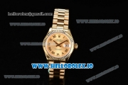 Rolex Datejust Swiss ETA 2671 Automatic Yellow Gold Case with Yellow Gold Dial Roman Numeral Markers and Yellow Gold Bracelet (BP)