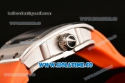 Richard Mille RM007 Miyota 6T51 Automatic Steel Case with Diamonds Dial and Orange Rubber Strap