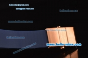 Ulysse Nardin Maxi Marine Chrono Japanese Miyota OS20 Quartz Rose Gold Case with Blue Rubber Strap and Black/Blue Dial