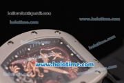 Richard Mille Tourbillon RM 057 Dragon Swiss ETA 2824 Automatic Steel Case with Black Rubber Strap and Brown Dragon Dial - 1:1 Original