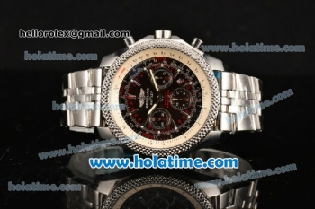 Breitling For Bentley Asia Valjoux 7750 Automatic Movement White Bezel with Brown Dial and SS Strap