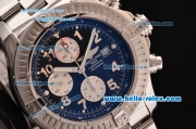 Breitling Super Avenger Chronograph Swiss Valjoux 7750-SHG Automatic Stainless Steel Case with Stainless Steel Strap and Black Dial 1:1 Original