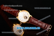 Vacheron Constantin Patrimony Tourbillon Swiss ETA 2824 Automatic Yellow Gold Case with Stick Markers and White Dial