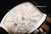 Franck Muller Platinum Rotor Swiss ETA 2824 Automatic Movement Steel Case with White Dial and White Arabic Numerals