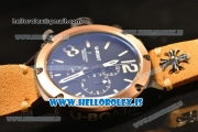 U-Boat Chimera Chronograph OS10 Quartz With Rose Gold Bezel and Black Case Brown Leather White Marker