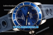 Breitling SuperOcean Heritage Swiss ETA 2836 Automatic Movement Steel Blue Dial and Stick Markers Rubber Strap (JF)