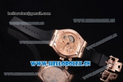 Vacheron Constantin Overseas Dual Time Asia ST30 Automatic Rose Gold Case with Rose Gold Dial Stick Markers and Black Rubber Strap