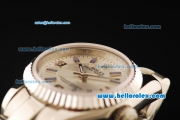 Rolex Oyster Perpetual Automatic Movement ETA Coating Case with Silver Dial and Purple Stick Markers/ Arabic Numerals