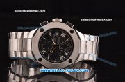 Baume&Mercier RIVIERA Chronograph Swiss Valjoux 7750-SHG Automatic Steel Case with Roman Numeral Markers and Black Dial