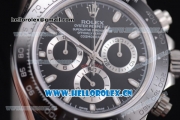 Rolex Daytona Clone Rolex 4130 Automatic Stainless Steel Case/Bracelet with Black Dial and Stick Markers (EF)