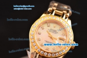 Rolex Datejust Lady Pearlmaster 2813 Automatic Gold Case with Diamond Bezel and Gold Dial ETA Coating