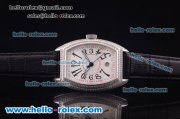 Franck Muller Conquistador Automatic Steel Case with Diamond Bezel and White Dial