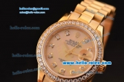 Rolex Datejust Lady 2813 Automatic Gold Case with Diamond and Diamond Bezel ETA Coating