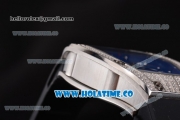 Richard Mille RM010 Miyota 9015 Automatic Steel/Diamonds Case with Skeleton Dial and Blue Inner Bezel