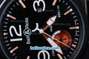 Bell & Ross BR 01-97 Automatic Movement with Black Dial and PVD Black Case-Black Rubber Strap