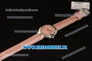 Cartier Ballon Bleu De Medium Swiss ETA 2671 Automatic Steel Case Pink Dial Roman Numeral Markers and Pink Genuine Leather Strap - 1:1 Original