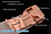 Hublot Big Bang Chrono Clone HUB4100 Automatic Rose Gold/Ceramic Case with White Rubber Strap White Dial