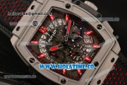 Hublot MP-06 Senna Chrono Miyota OS20 Quartz Steel Case with Skeleton Dial and Red Stick Markers