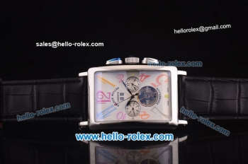 Franck Muller Long Island Tourbillon Automatic Movement Steel Case with White Dial and Colorful Numeral Markers