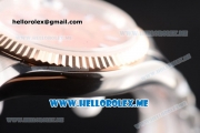 Rolex Datejust Clone Rolex 3135 Automatic Two Tone Case/Bracelet with Rose Gold Dial and Stick Markers (BP)