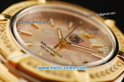 Tag Heuer Aquaracer Swiss ETA Quartz Movement Steel Case with Diamond Bezel and Orange MOP Dial