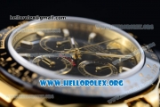 Rolex Daytona Chrono Clone Rolex 4130 Automatic Yellow Gold Case with Black Dial Ceramic Bezel and Black Rubber Strap (EF)