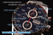 Tag Heuer Carrera Chronograph Swiss Valjoux 7750-SHG Automatic Steel Case with Black Dial and Stainless Steel Strap